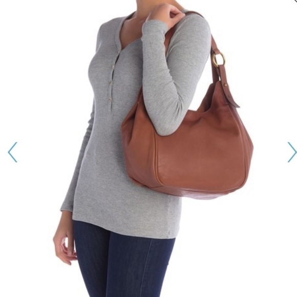 Frye Madison Leather Shoulder Bag Cognac - Picture 1 of 8